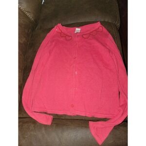 Gymboree valentine's‎ day red sweater hearts cardigan size large 10 12